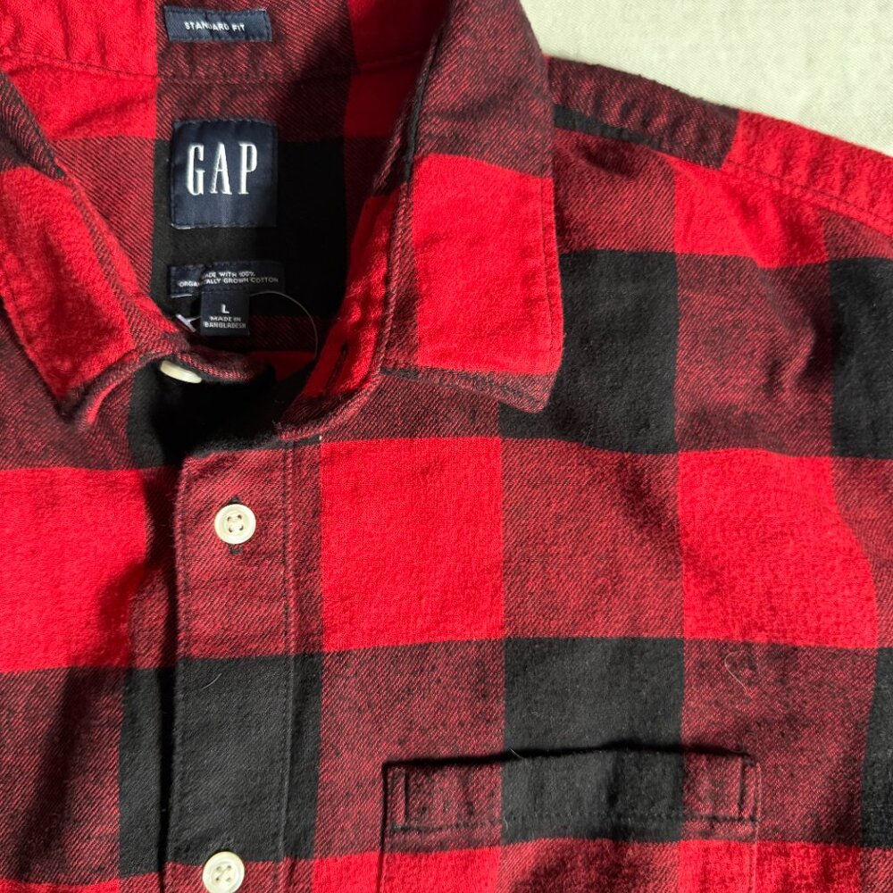 Gap 100% Organic Cotton Midweight Flannel Shirt Large $78